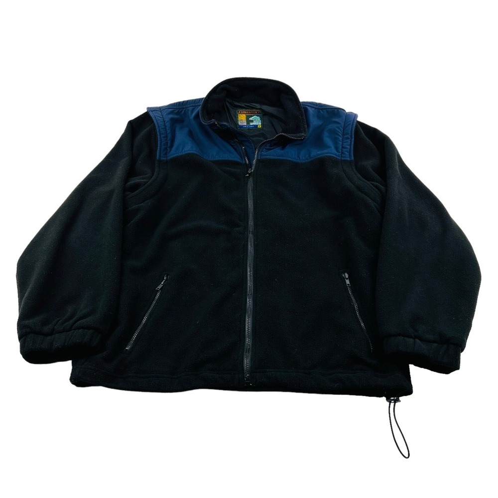 Forrester's Black & Blue Long Sleeve Polyester Zip Off Sleeve Jacket‎ Size Large